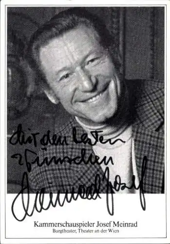 Ak Schauspieler Josef Meinrad, Portrait, Autogramm