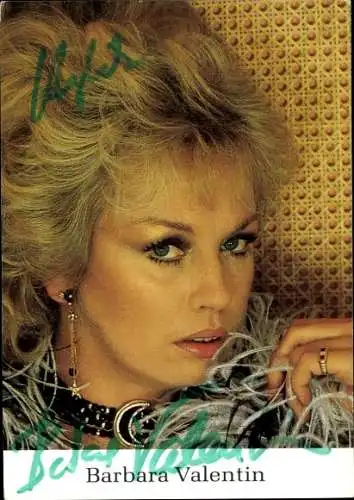 Ak Schauspielerin Barbara Valentin, Portrait, Autogramm