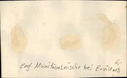 Foto Ervillers Pas de Calais, Englische Munitionsnische, I. WK