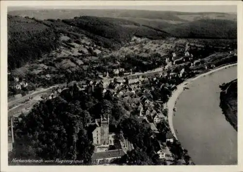 Ak Neckarsteinach in Hessen, Neckarsteinach vom Flugzeug aus, 25. Sep. 1942