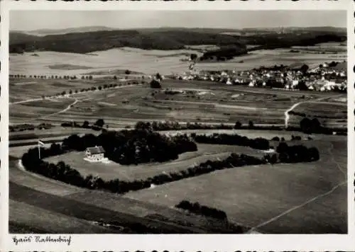 Ak Feldstetten Laichingen in Württemberg, Fliegeraufnahme, Haus Nattenbuch