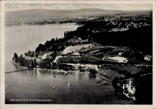 Ak Konstanz am Bodensee, Konstanz a. B. vom Flugzeug aus