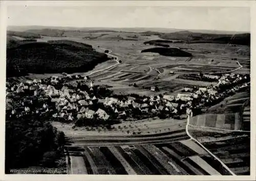 Ak Kyllburg in der Eifel Rheinland Pfalz, Auf dem Bild ist eine Luftaufnahme von Würtingen zu ...