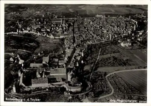 Ak Rothenburg ob der Tauber Mittelfranken,  Fliegeraufnahme