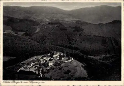 Ak Obereggenen Schliengen im Schwarzwald, Schloss Bürgeln, Fliegeraufnahme