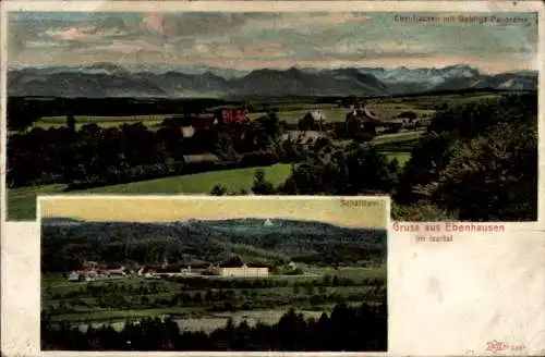 Ak Ebenhausen im Isartal Schäftlarn in Oberbayern, Panorama, Schäftlarn