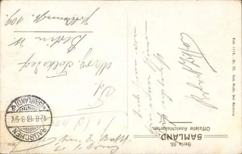 Ak Otradnoje Rauschen Georgenswalde Ostpreußen, Fischerhäuser am Teich