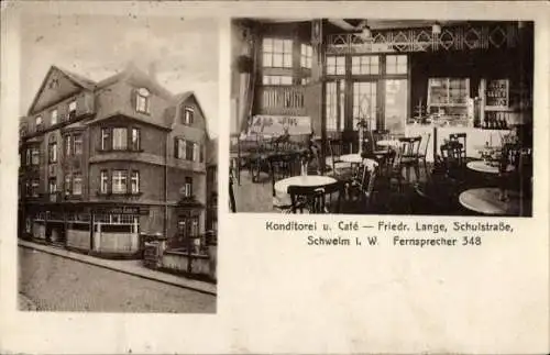 Ak Schwelm in Westfalen, Konditorei und Café Friedrich Lange, Schulstraße