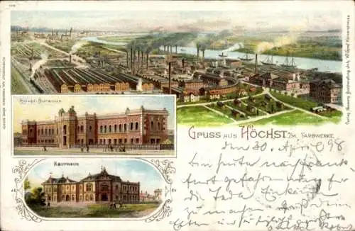 Litho Höchst Frankfurt am Main, Farbwerke, Hauptbureaux, Kaufhaus