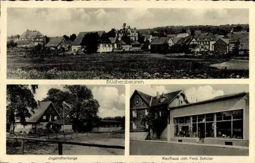 Ak Büchenbeuren im Hunsrück, Teilansicht, Jugendherberge, Kaufhaus