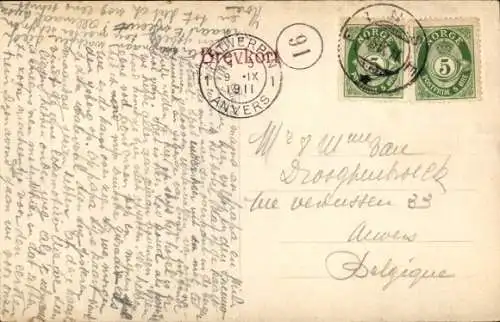 Ak Rotierender Schneepflug vor Eisenbahn, Norwegen