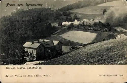 Ak Klamm am Semmering Niederösterreich, Station Klamm-Schottwien