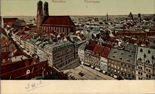 Ak München, Panorama, Frauenkirche