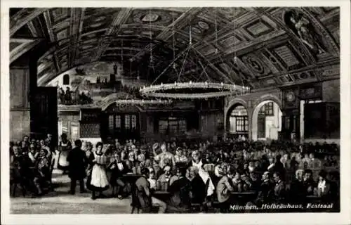 Künstler Ak München, Festsaal des Hofbräuhauses