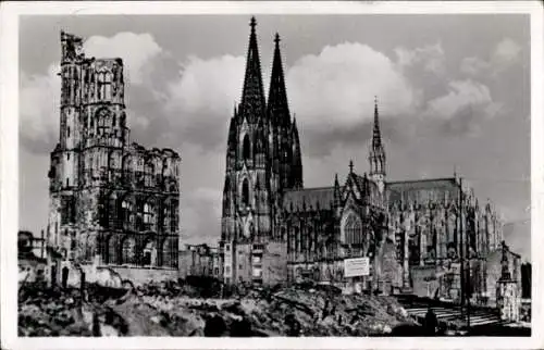 Ak Köln am Rhein, Dom, Ruinen