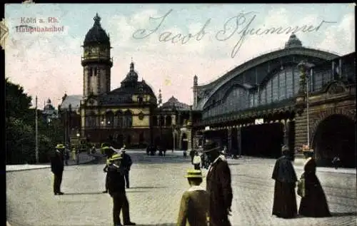 Ak Köln am Rhein, Hauptbahnhof mit Viadukt