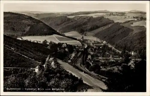 Ak Rummenohl Hagen in Westfalen, Blick vom Bergertal auf Ortschaft, Volmetal