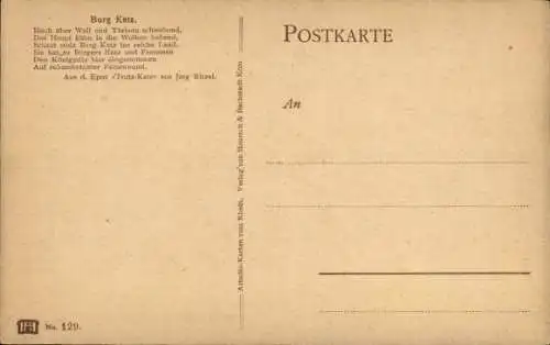 Künstler Ak Astudin, Sankt Goarshausen am Rhein, Burg Katz