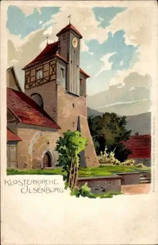 Litho Ilsenburg am Nordharz, Partie an der Klosterkirche