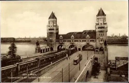 Ak Köln am Rhein, Hohenzollernbrücke, Tram