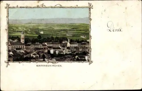 Passepartout Ak Markneukirchen im Vogtland Sachsen, Panorama