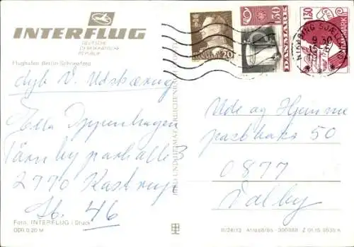 Ak Schönefeld bei Berlin, Flughafen, Interflug Flugzeug DDR-SCS, Aeroflot