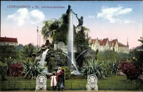 Ak Ludwigshafen am Rhein, Jubiläumsbrunnen