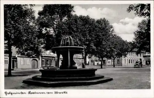 Ak Holzminden in Niedersachsen, Brunnen am Markt