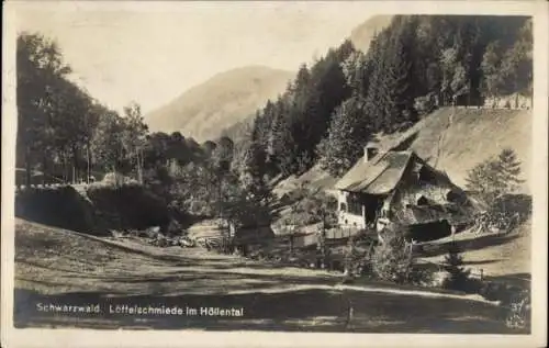 Ak Stegen Schwarzwald, Blick auf die Löffelschmiede im Höllental