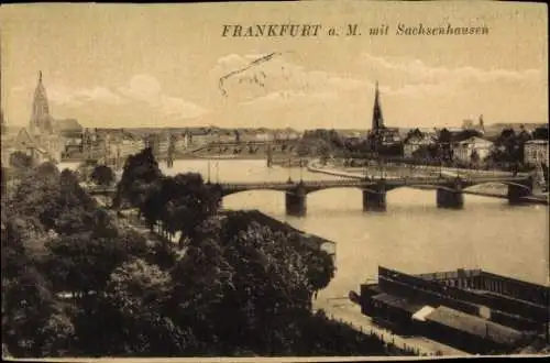 Ak Frankfurt am Main, Panorama mit Sachsenhausen