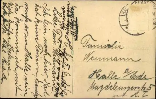 Ak Halberstadt, Partie am Rathaus, Laden Martin Lingehe