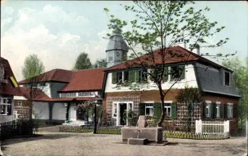 Ak Dresden Zentrum Altstadt, Schule auf dem Dorfplatz, Brunnen, Kunstgewerbeausstellung 1906