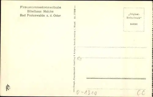 Ak Bad Freienwalde an der Oder, Frauenmissionsschule, Bibelhaus Malche, Frühling