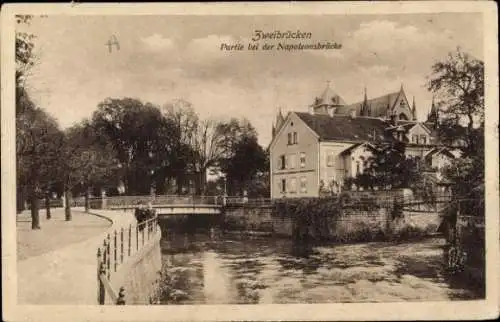 Ak Zweibrücken in der Pfalz, Partie bei der Napoleonsbrücke