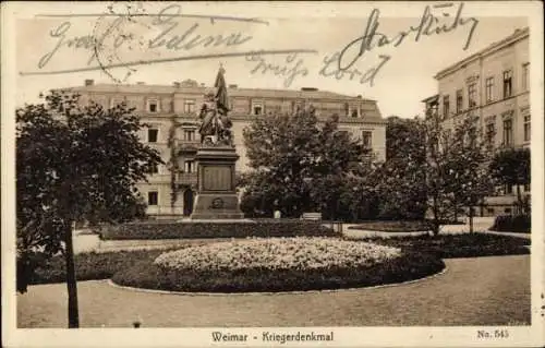 Ak Weimar in Thüringen, Kriegerdenkmal