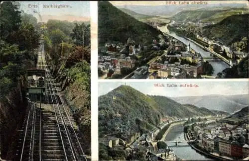 Ak Bad Ems an der Lahn, Malbergbahn, Panorama