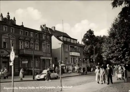 Ak Angermünde, Berliner Str., HO Gaststätte Zum Bahnhof