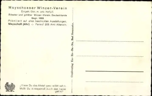Ak Mayschoß an der Ahr, Winzerverein, Verkostung des Weines, Fässer