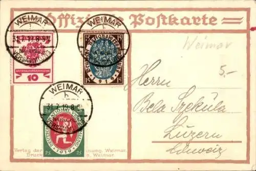 Künstler Ak Thalmann, Max, Weimar in Thüringen, Deutsche Nationalversammlung 1919