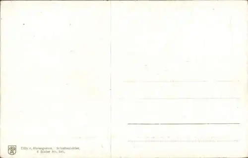 Scherenschnitt Ak v. Baumgarten, Tilly, Mutter erzählt, Schattenbilder