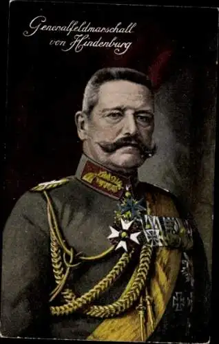 Ak Generalfeldmarschall Paul von Hindenburg, Portrait, RKL 537