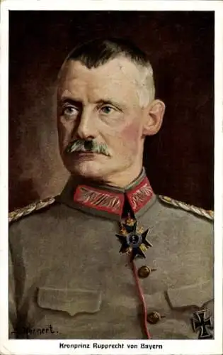 Künstler Ak Hornert, G., Kronprinz Rupprecht von Bayern, Portrait in Uniform, Orden