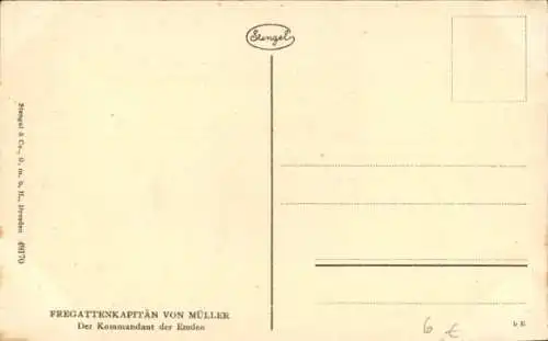 Ak Fregattenkapitän Karl von Müller, Kommandeur, SMS Emden, Kaiserliche Marine