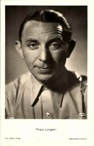 Ak Schauspieler Theo Lingen, Portrait, Autogramm