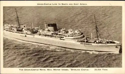 Ak Steamer Stirling Castle, Dampfschiff, Union Castle Line UC