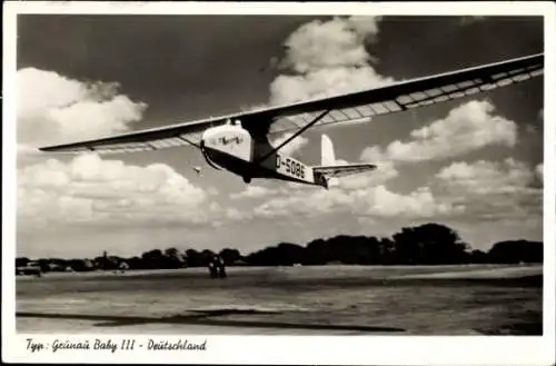 Ak Segelflugzeug Grunau Baby III Deutschland, D 5086