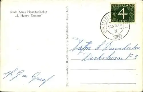 Ak Hospitalschiff J. Henry Dunant, Niederländisches Rotes Kreuz