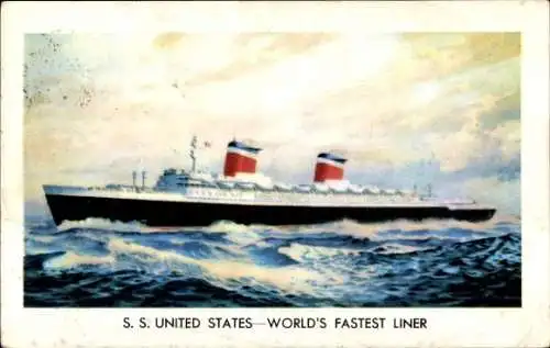 Künstler Ak Dampfschiff SS United States, USL