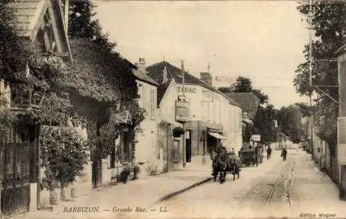 Ak Barbizon Seine et Marne, Grande Rue, Kutsche