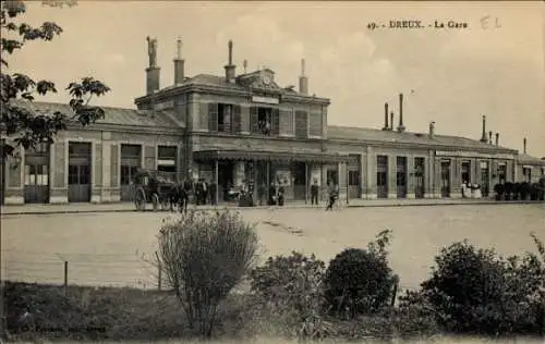 Ak Dreux Eure et Loir, La Gare